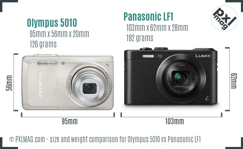 Olympus 5010 vs Panasonic LF1 size comparison