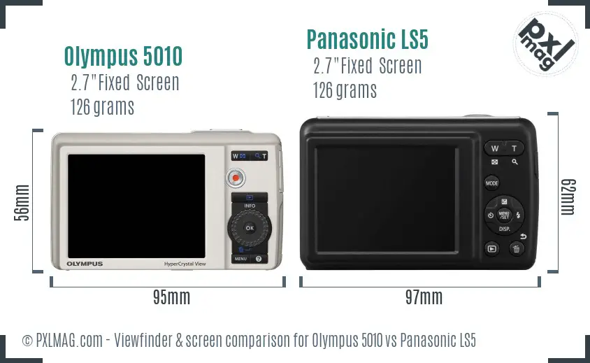 Olympus 5010 vs Panasonic LS5 Screen and Viewfinder comparison