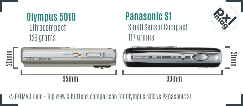 Olympus 5010 vs Panasonic S1 top view buttons comparison