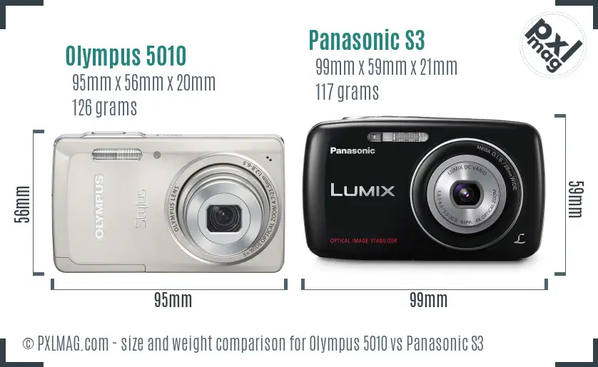 Olympus 5010 vs Panasonic S3 size comparison