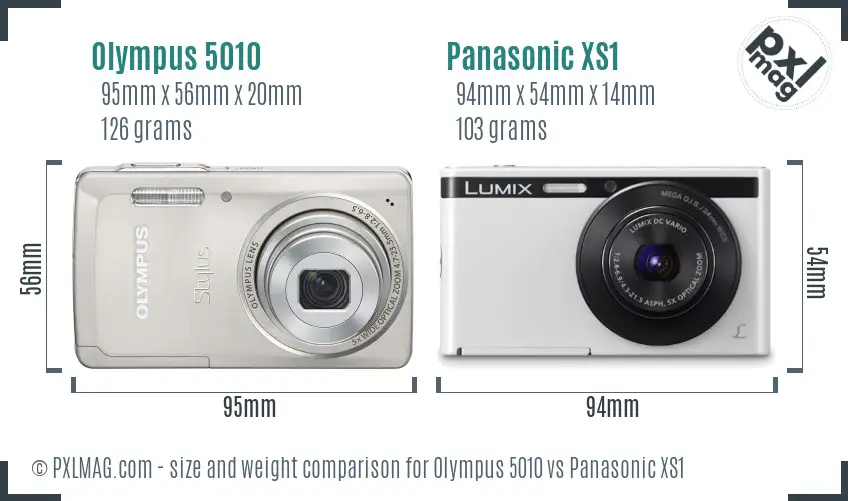 Olympus 5010 vs Panasonic XS1 size comparison