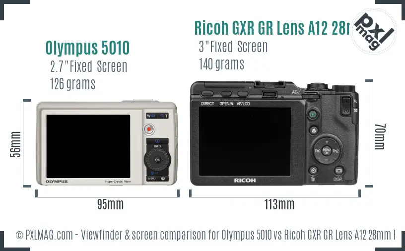 Back LCD screen comparison showing size and resolution difference