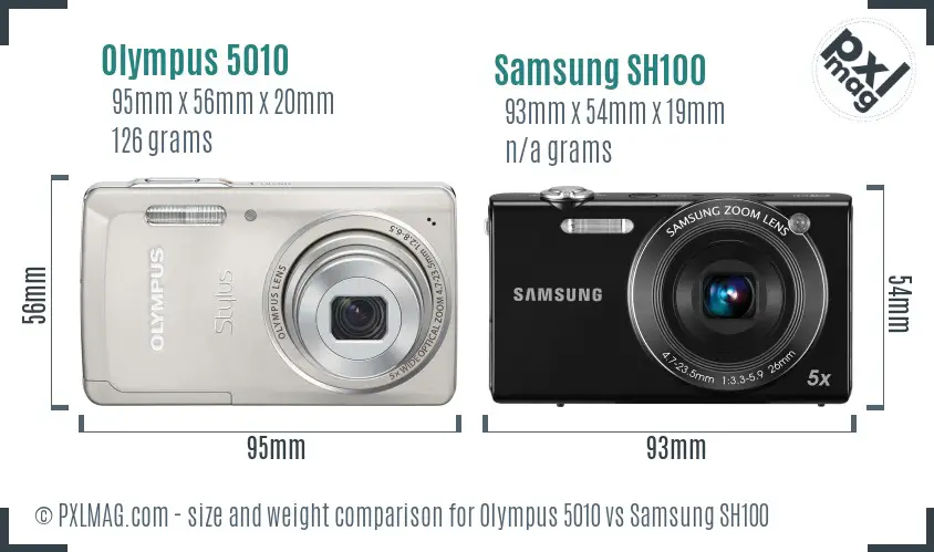 Olympus 5010 vs Samsung SH100 size comparison Olympus 5010 vs Samsung SH100 size comparison