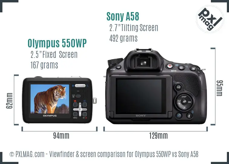 Back LCD screens showing interface and size