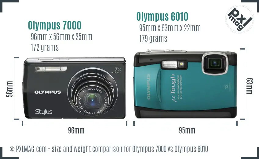 Olympus 7000 vs Olympus 6010 size comparison