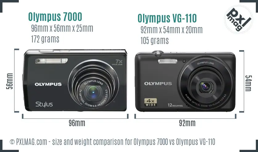 Olympus 7000 vs Olympus VG-110 size comparison