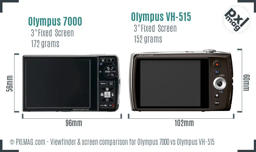 Olympus 7000 vs Olympus VH-515 Screen and Viewfinder comparison