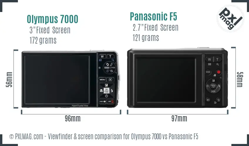 Olympus 7000 vs Panasonic F5 Screen and Viewfinder comparison