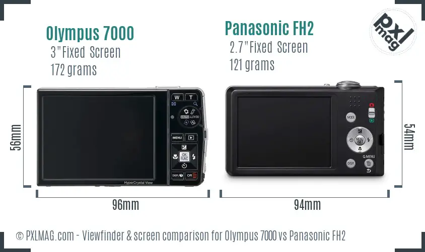 Olympus 7000 vs Panasonic FH2 Screen and Viewfinder comparison