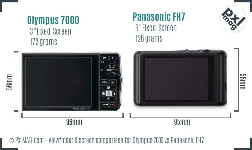 Olympus 7000 vs Panasonic FH7 Screen and Viewfinder comparison