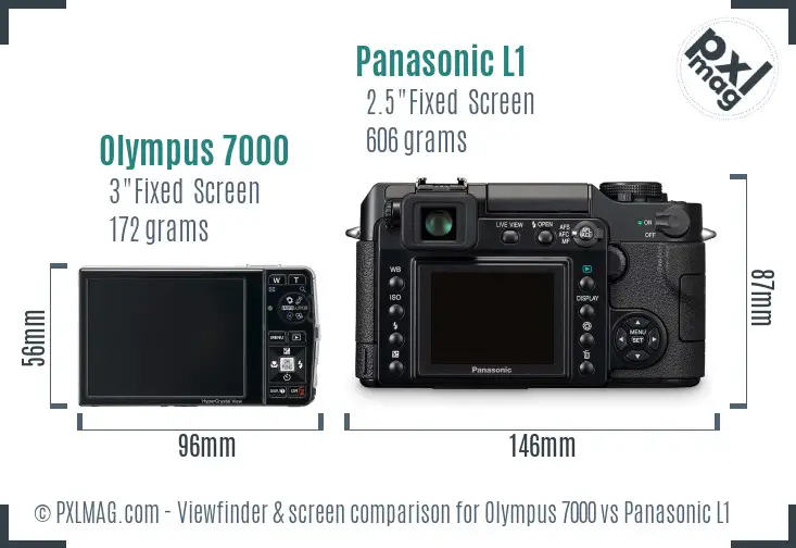 Olympus 7000 vs Panasonic L1 Screen and Viewfinder comparison