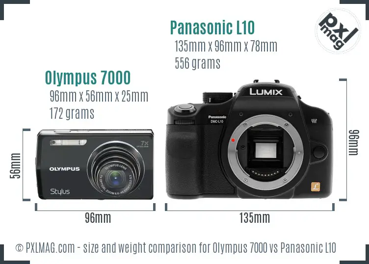 Olympus 7000 vs Panasonic L10 size comparison