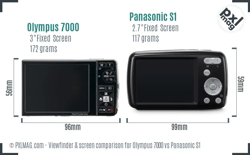 Olympus 7000 vs Panasonic S1 Screen and Viewfinder comparison