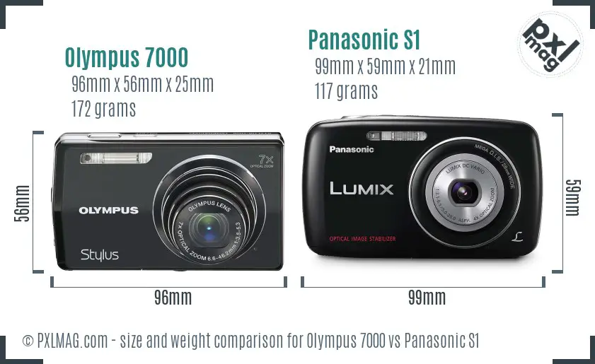 Olympus 7000 vs Panasonic S1 size comparison