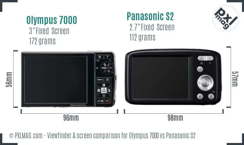 Olympus 7000 vs Panasonic S2 Screen and Viewfinder comparison