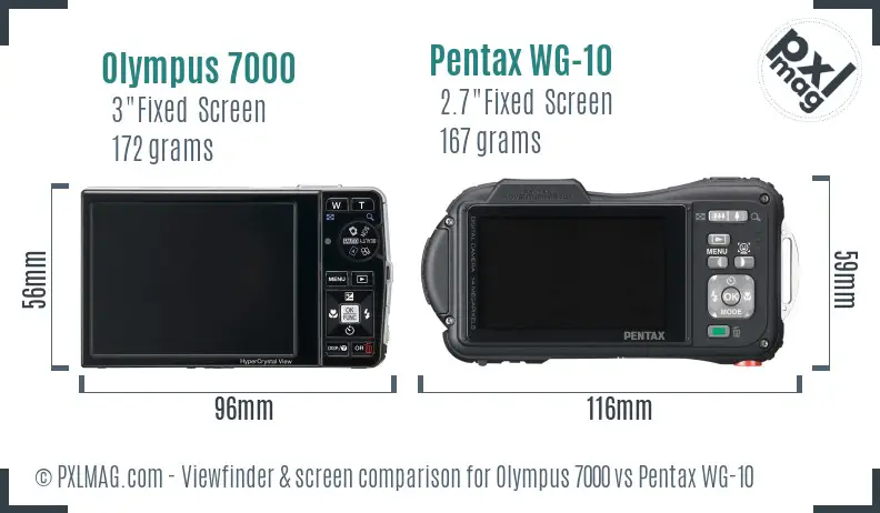 Olympus 7000 vs Pentax WG-10 Screen and Viewfinder comparison Olympus 7000 vs Pentax WG-10 Screen and Viewfinder comparison