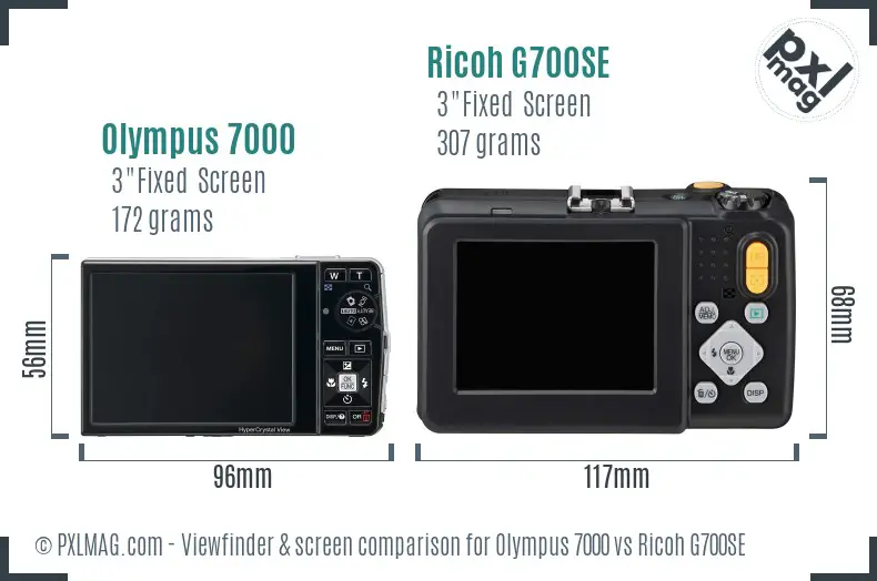 Olympus 7000 vs Ricoh G700SE Screen and Viewfinder comparison Olympus 7000 vs Ricoh G700SE Screen and Viewfinder comparison
