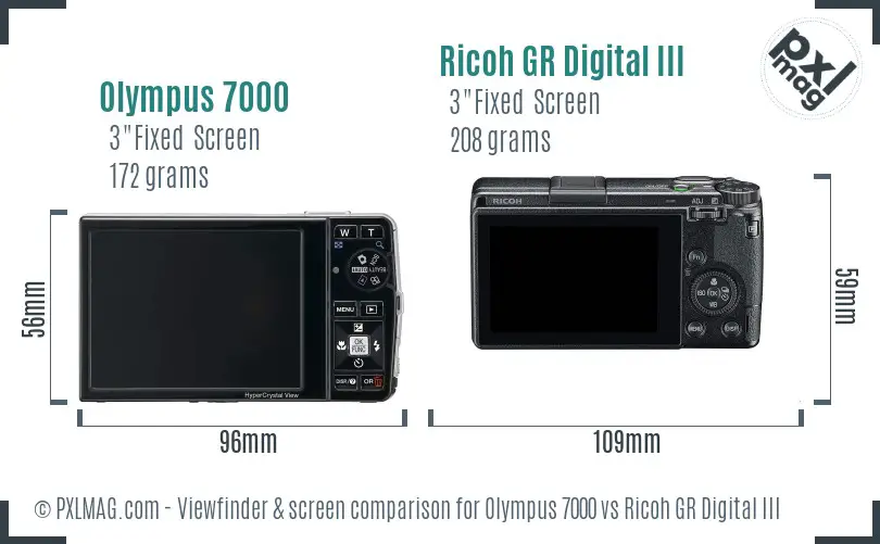 Olympus 7000 vs Ricoh GR Digital III Screen and Viewfinder comparison Olympus 7000 vs Ricoh GR Digital III Screen and Viewfinder comparison