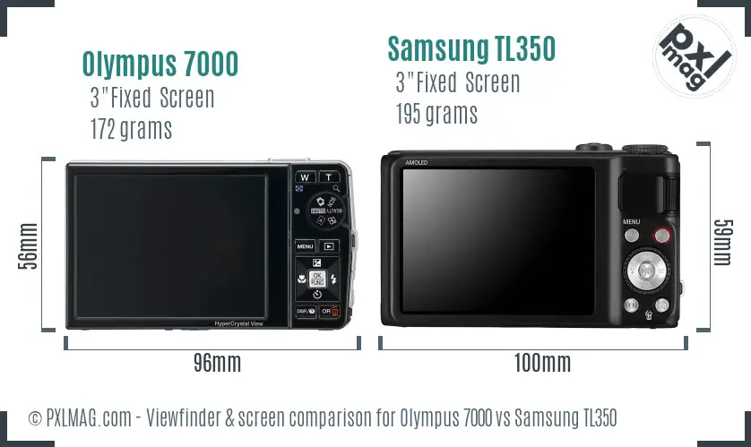 Olympus 7000 vs Samsung TL350 Screen and Viewfinder comparison Olympus 7000 vs Samsung TL350 Screen and Viewfinder comparison