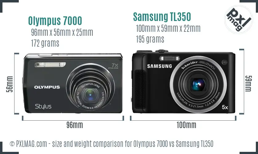 Olympus 7000 vs Samsung TL350 size comparison Olympus 7000 vs Samsung TL350 size comparison