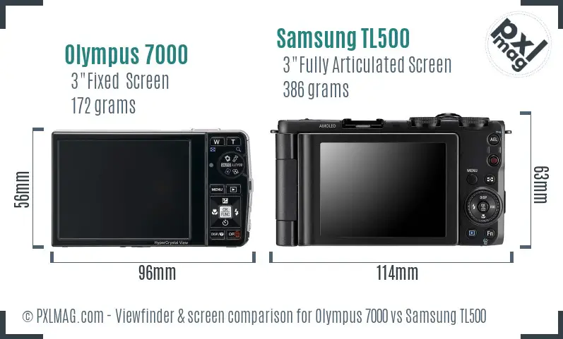 Olympus 7000 vs Samsung TL500 Screen and Viewfinder comparison Olympus 7000 vs Samsung TL500 Screen and Viewfinder comparison