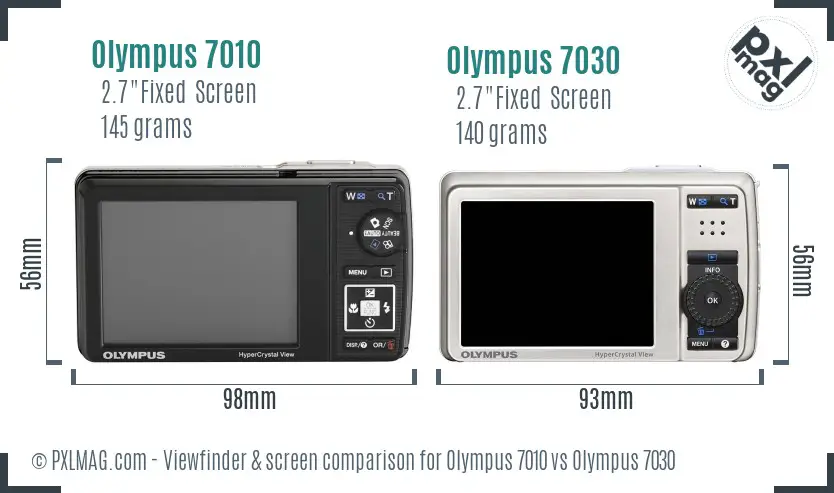Olympus 7010 vs Olympus 7030 Screen and Viewfinder comparison