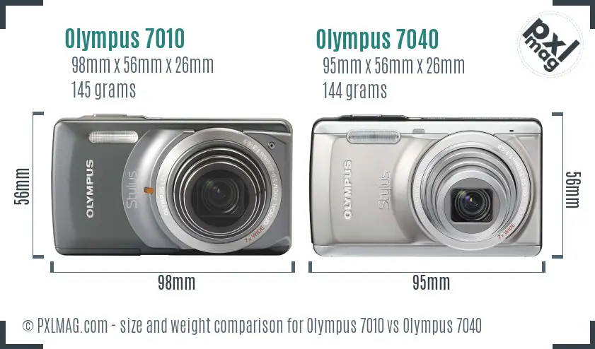 Olympus 7010 vs Olympus 7040 size comparison