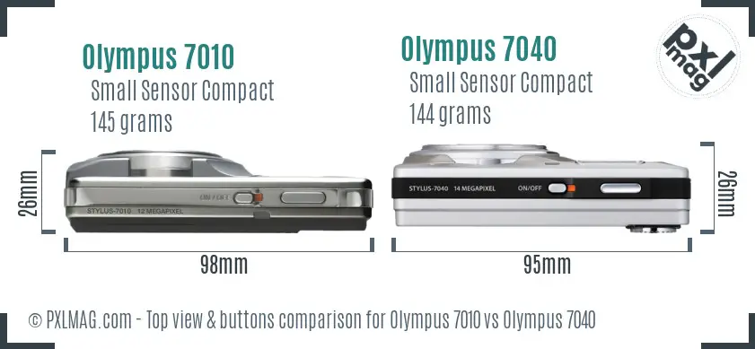 Olympus 7010 vs Olympus 7040 top view buttons comparison