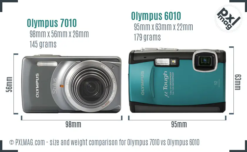 Olympus 7010 vs Olympus 6010 size comparison