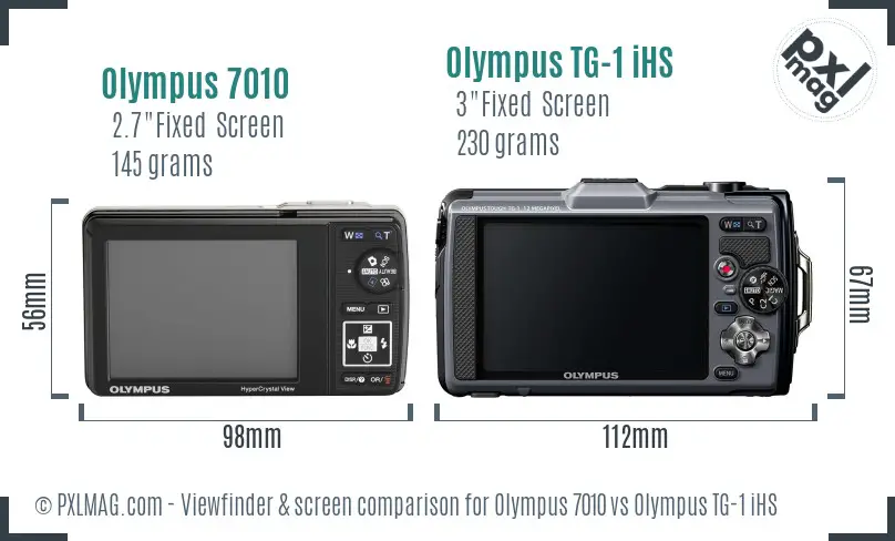 Olympus 7010 vs Olympus TG-1 iHS Screen and Viewfinder comparison