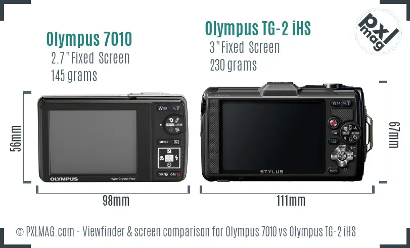 Olympus 7010 vs Olympus TG-2 iHS Screen and Viewfinder comparison