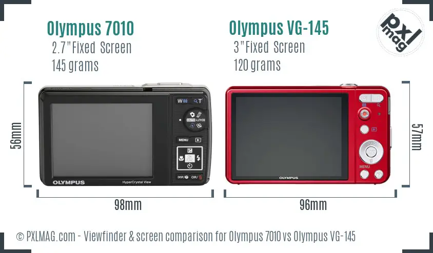 Olympus 7010 vs Olympus VG-145 Screen and Viewfinder comparison