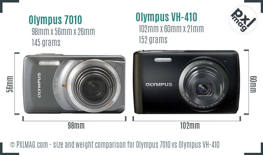 Olympus 7010 vs Olympus VH-410 size comparison