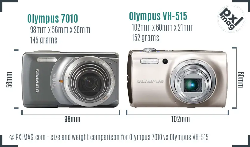 Olympus 7010 vs Olympus VH-515 size comparison