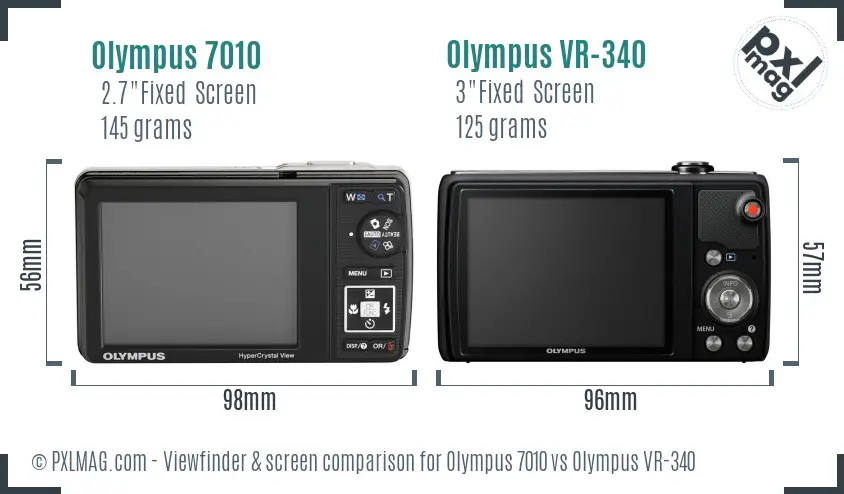 Olympus 7010 vs Olympus VR-340 Screen and Viewfinder comparison