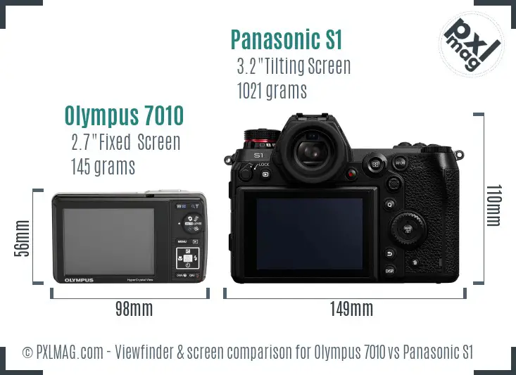 Olympus 7010 vs Panasonic S1 Screen and Viewfinder comparison