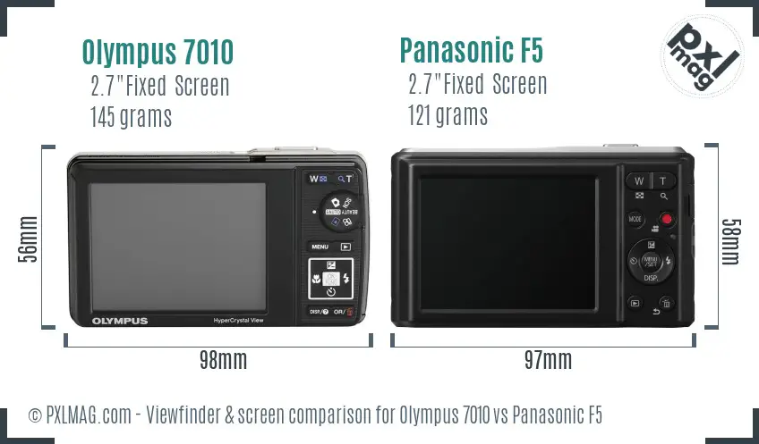 Olympus 7010 vs Panasonic F5 Screen and Viewfinder comparison