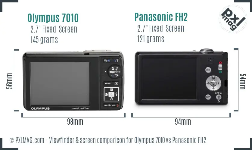 Olympus 7010 vs Panasonic FH2 Screen and Viewfinder comparison