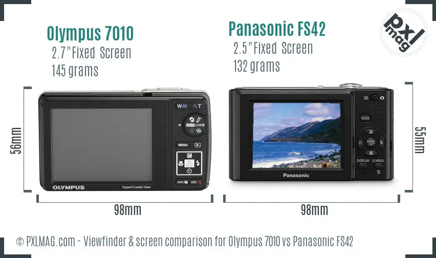 Olympus 7010 vs Panasonic FS42 Screen and Viewfinder comparison