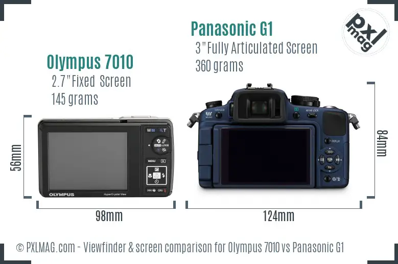 Olympus 7010 vs Panasonic G1 Screen and Viewfinder comparison