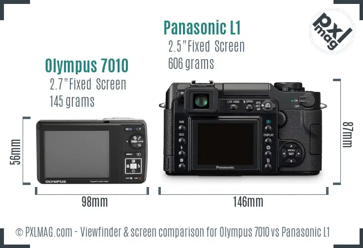 Olympus 7010 vs Panasonic L1 Screen and Viewfinder comparison