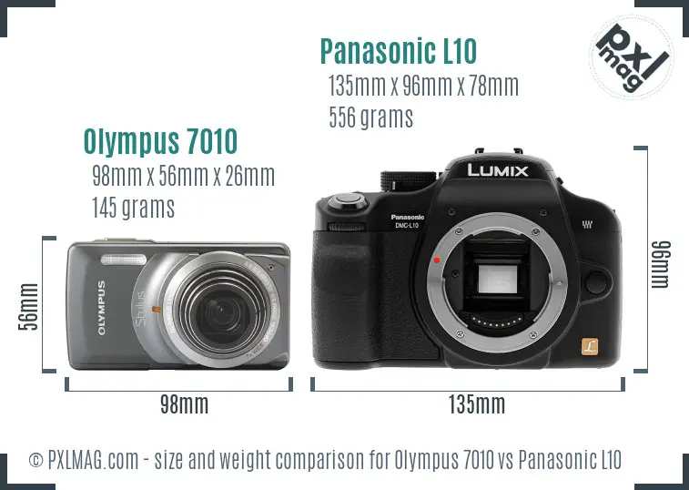 Olympus 7010 vs Panasonic L10 size comparison