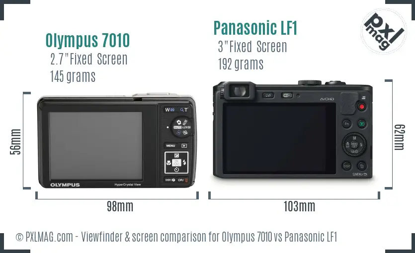 Olympus 7010 vs Panasonic LF1 Screen and Viewfinder comparison