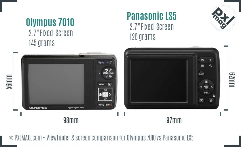 Olympus 7010 vs Panasonic LS5 Screen and Viewfinder comparison