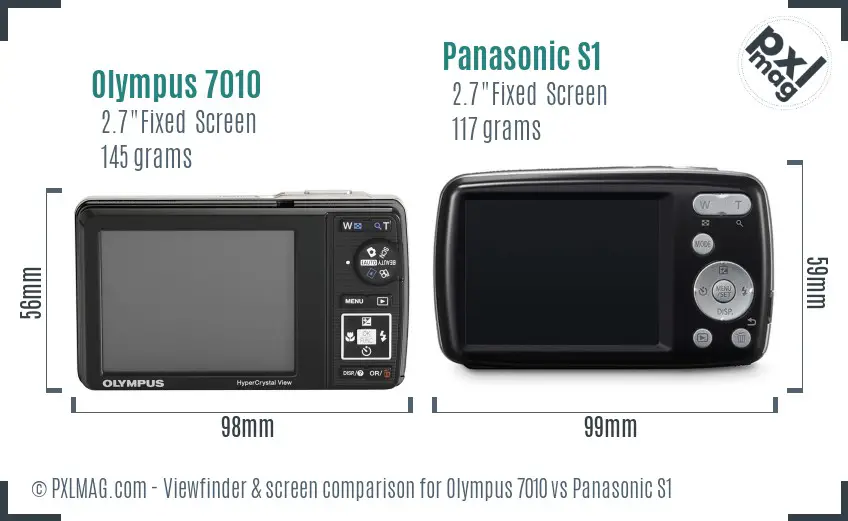 Olympus 7010 vs Panasonic S1 Screen and Viewfinder comparison