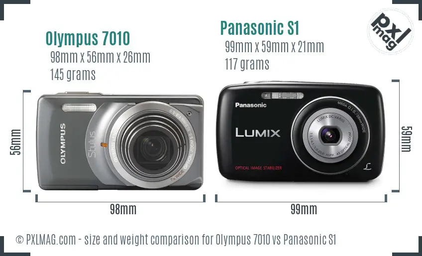 Olympus 7010 vs Panasonic S1 size comparison
