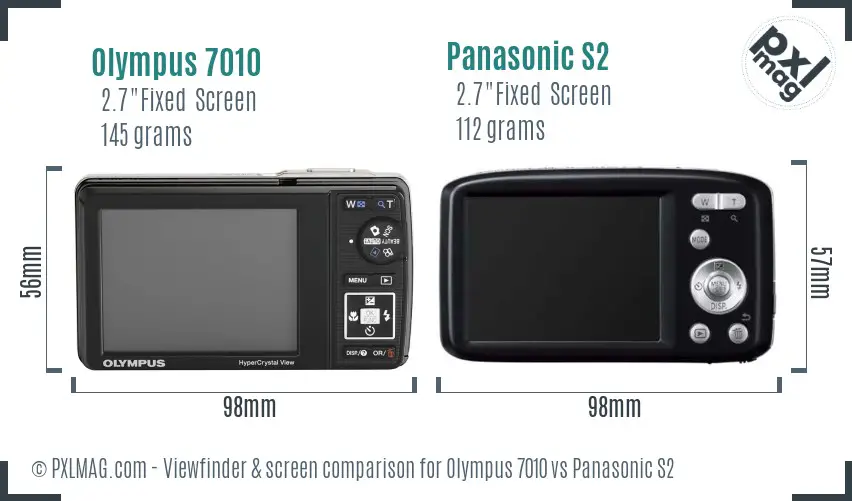 Olympus 7010 vs Panasonic S2 Screen and Viewfinder comparison