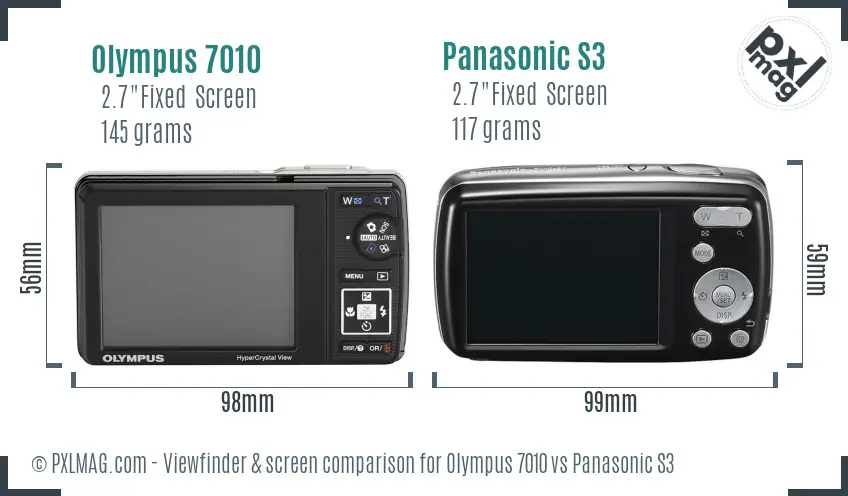 Olympus 7010 vs Panasonic S3 Screen and Viewfinder comparison
