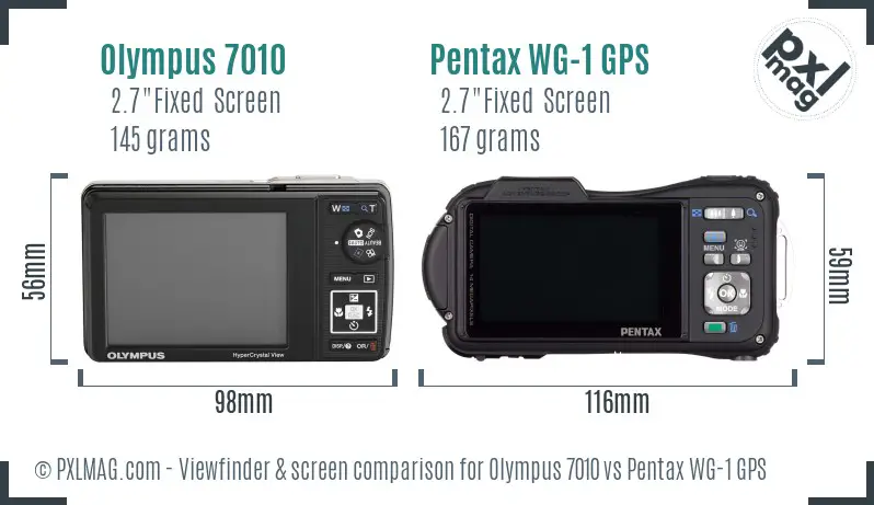 Olympus 7010 vs Pentax WG-1 GPS Screen and Viewfinder comparison