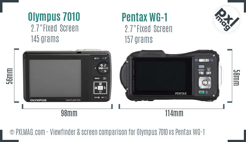 Olympus 7010 vs Pentax WG-1 Screen and Viewfinder comparison